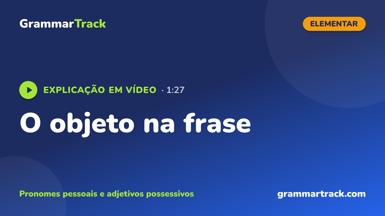 O objeto na frase
