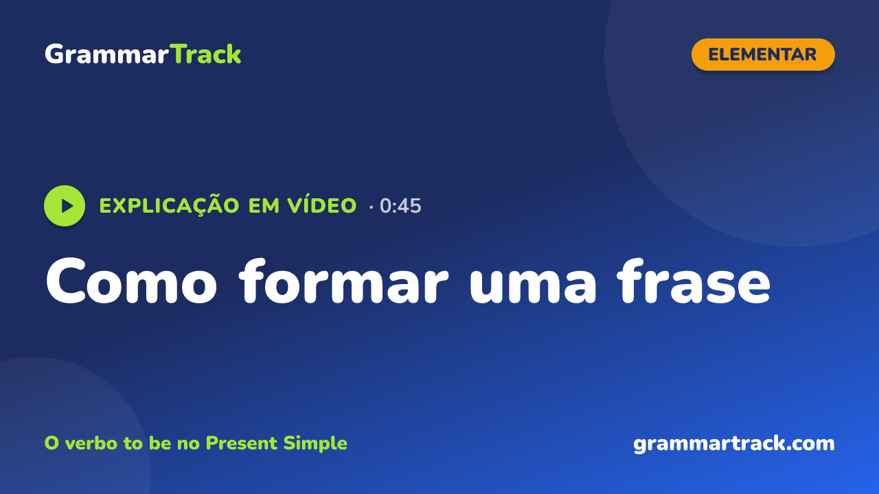 Como formar uma frase