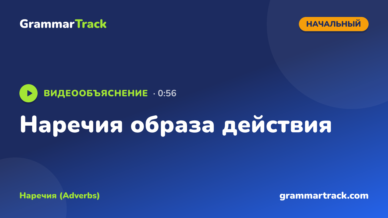 Наречия образа действия