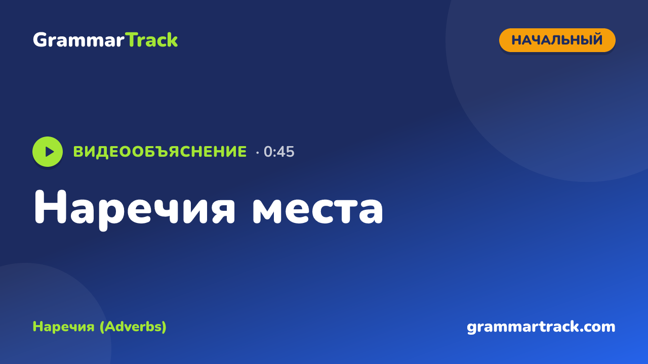 Наречия места