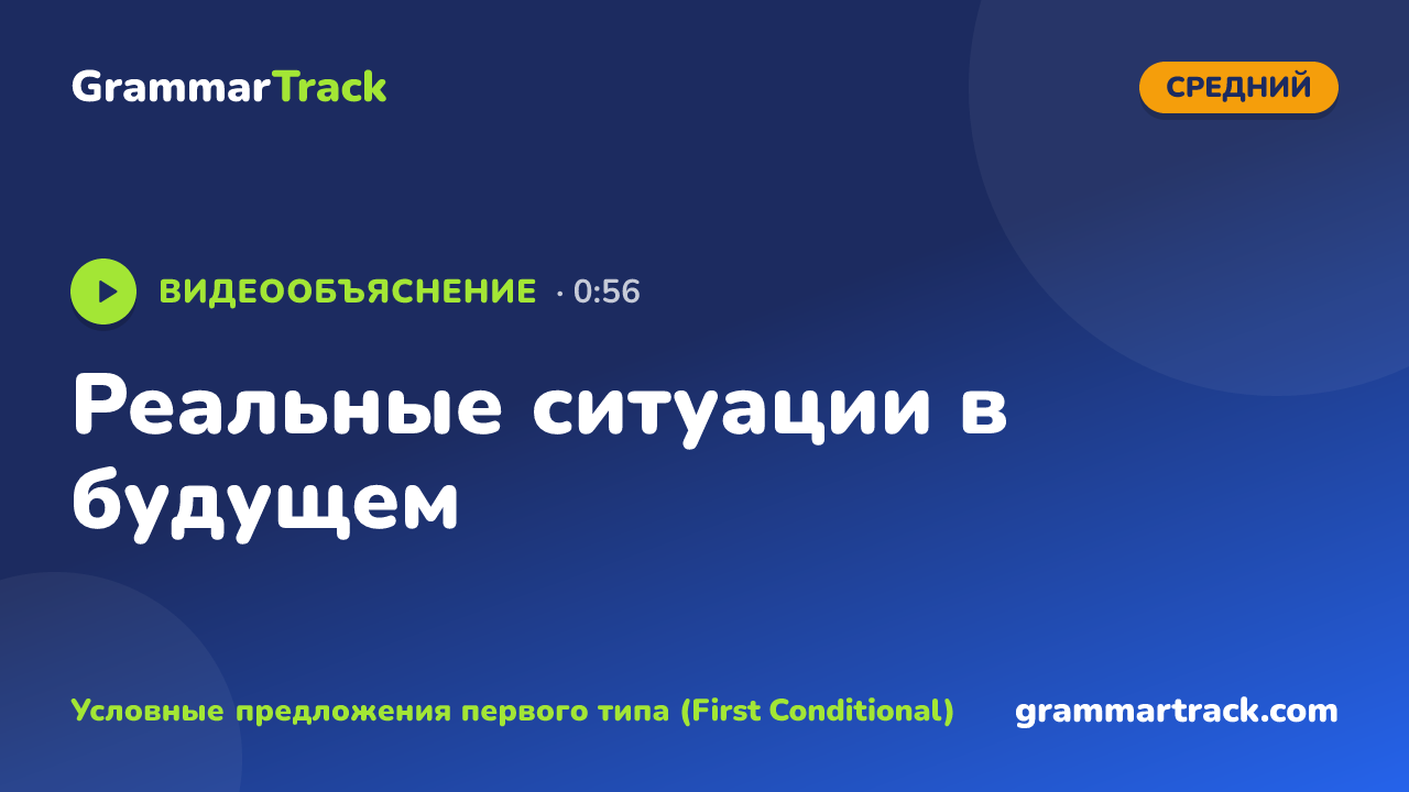 Реальные ситуации в будущем