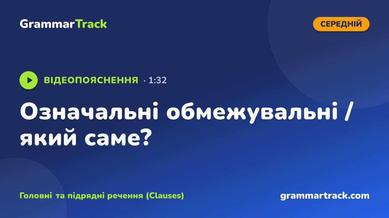 Означальні обмежувальні / який саме?