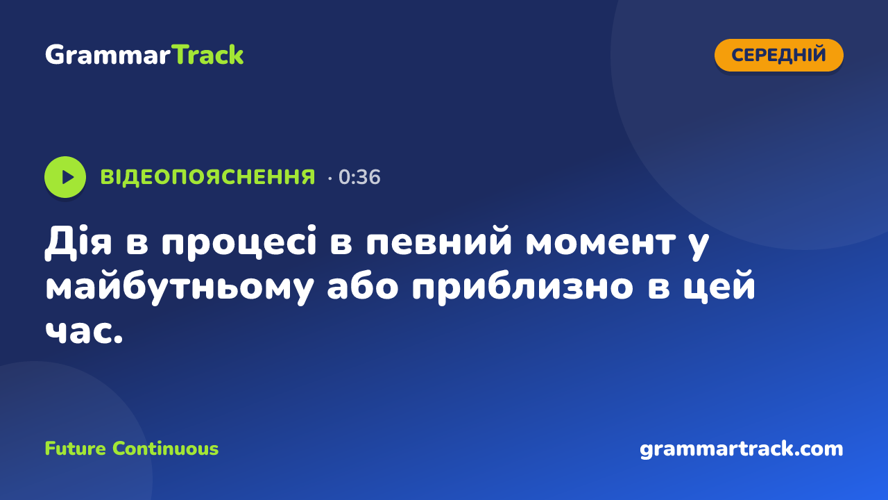 Дія в процесі в певний момент у майбутньому або приблизно в цей час.
