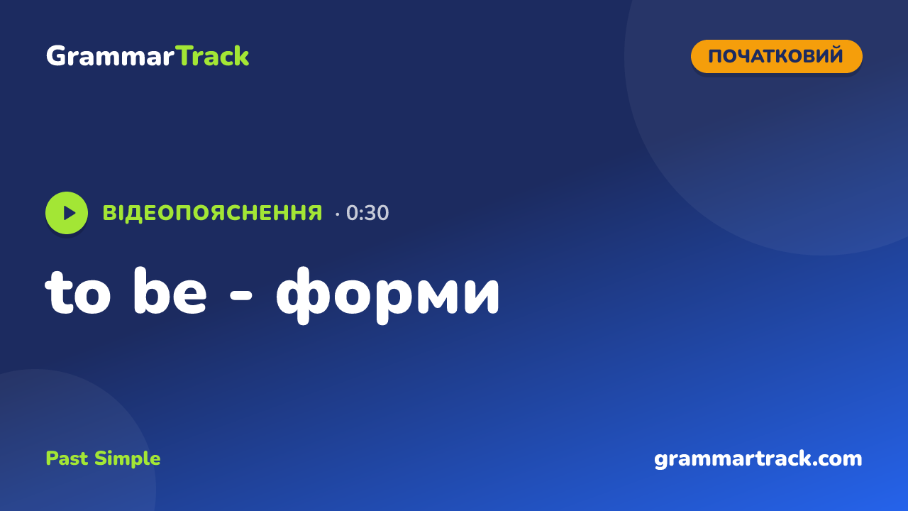 to be - форми