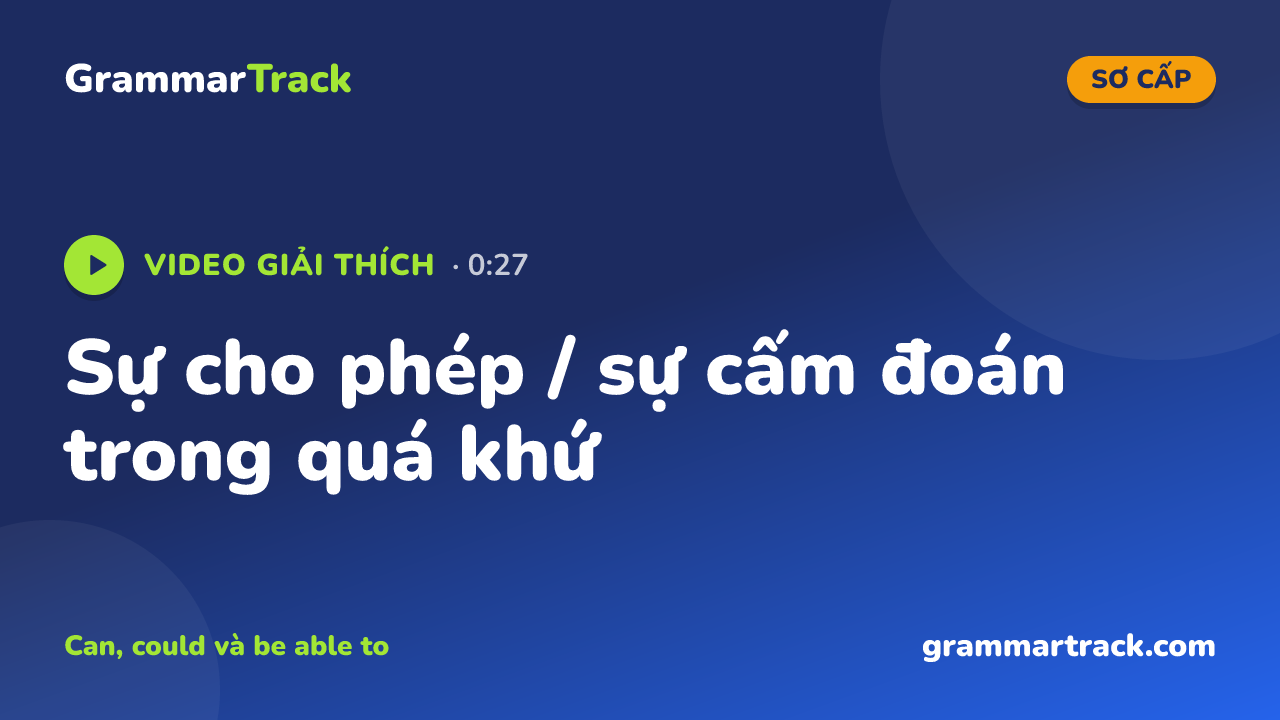 Sự cho phép / sự cấm đoán trong quá khứ