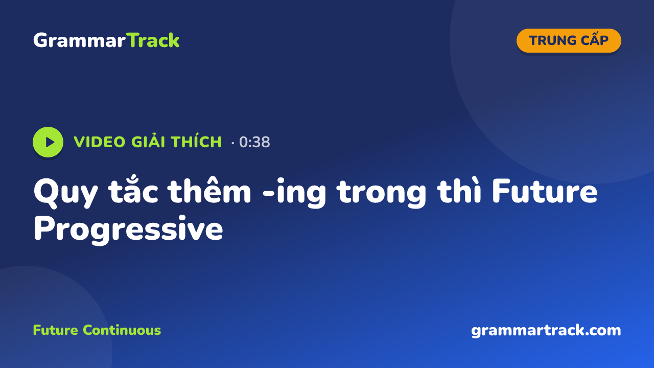 Quy tắc thêm -ing trong thì Future Progressive