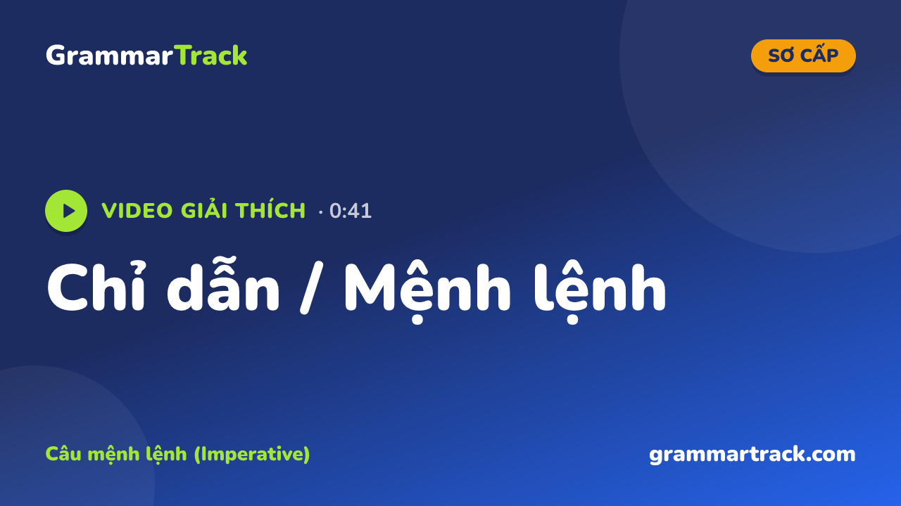 Chỉ dẫn / Mệnh lệnh