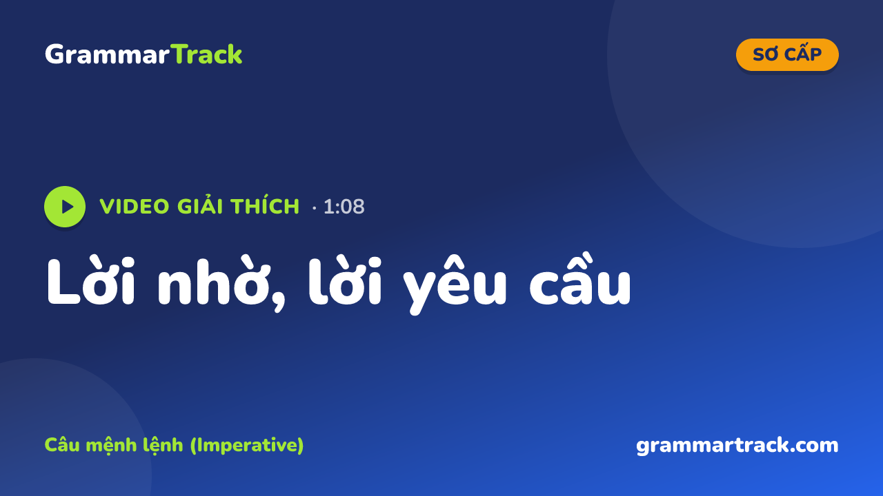 Lời nhờ, lời yêu cầu