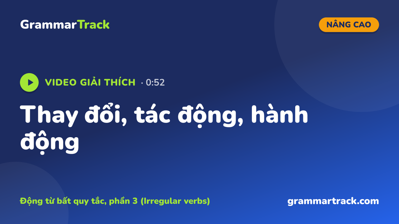 Thay đổi, tác động, hành động