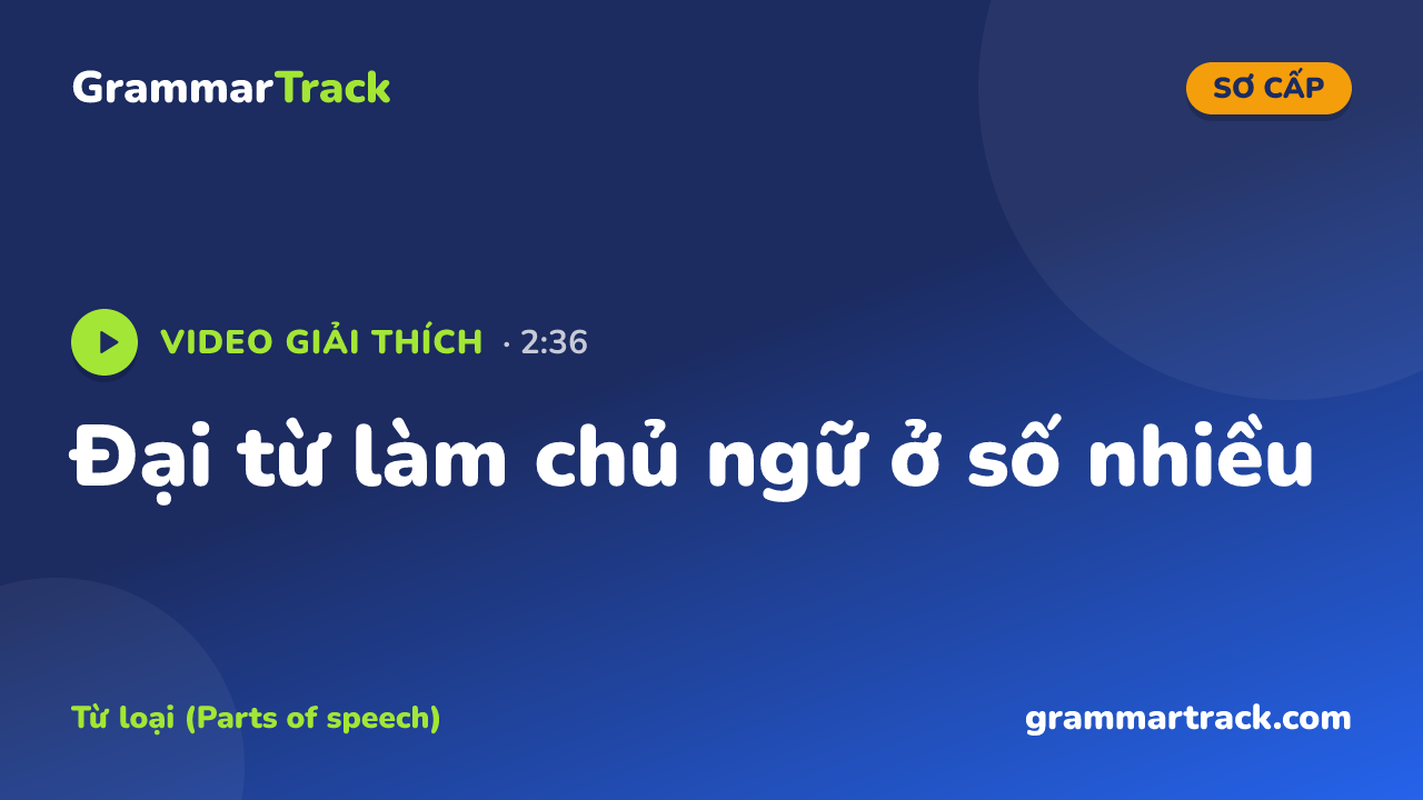Đại từ làm chủ ngữ ở số nhiều