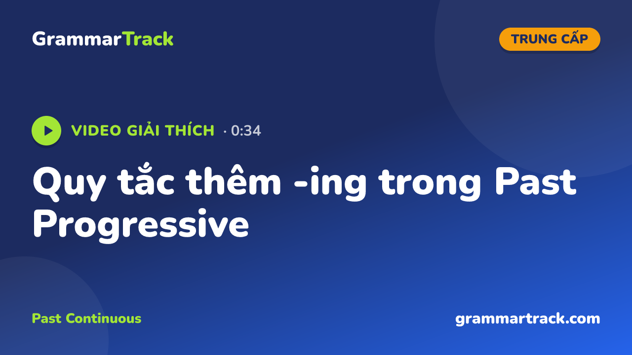 Quy tắc thêm -ing trong Past Progressive