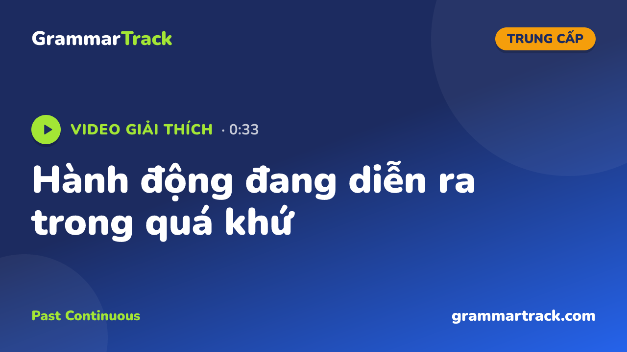 Hành động đang diễn ra trong quá khứ