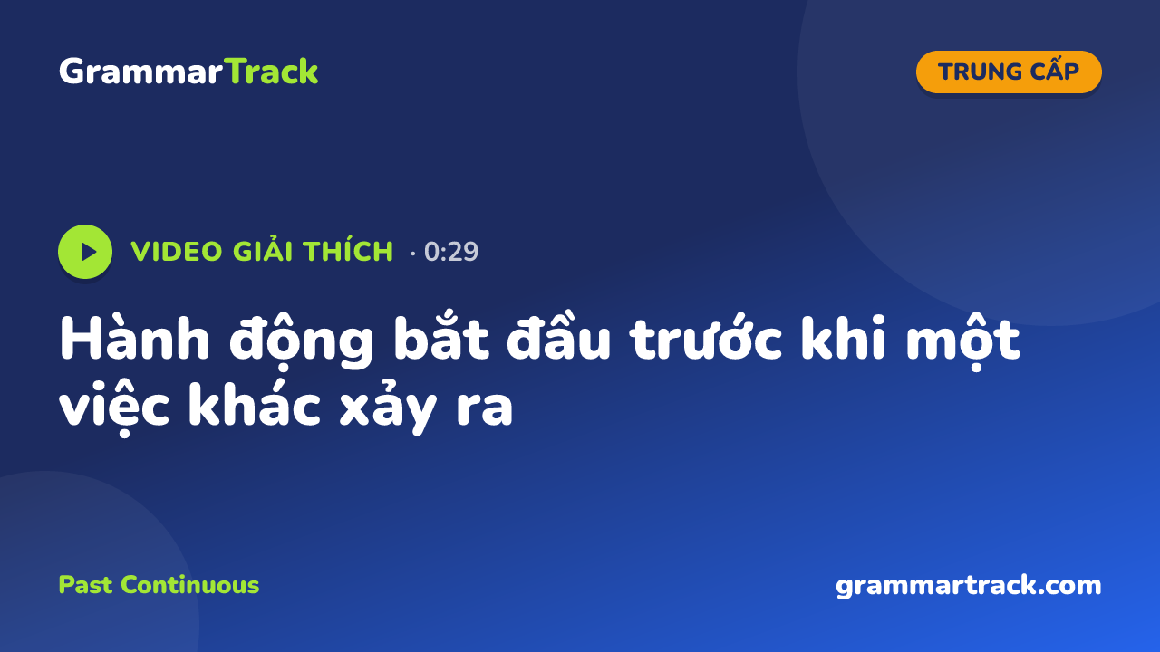 Hành động bắt đầu trước khi một việc khác xảy ra