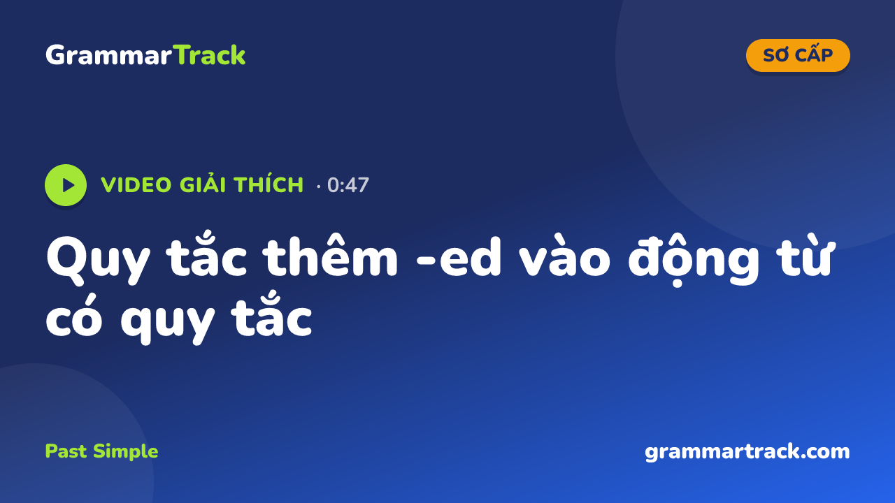 Quy tắc thêm -ed vào động từ có quy tắc