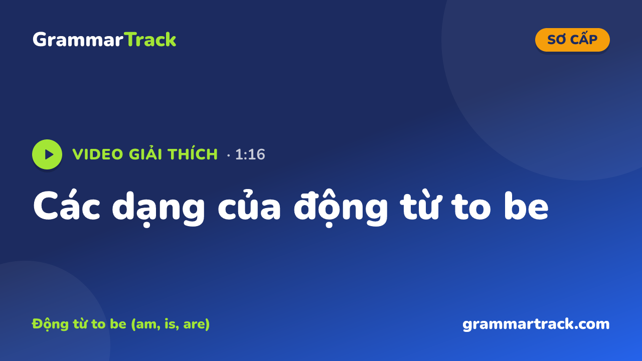 Các dạng của động từ to be
