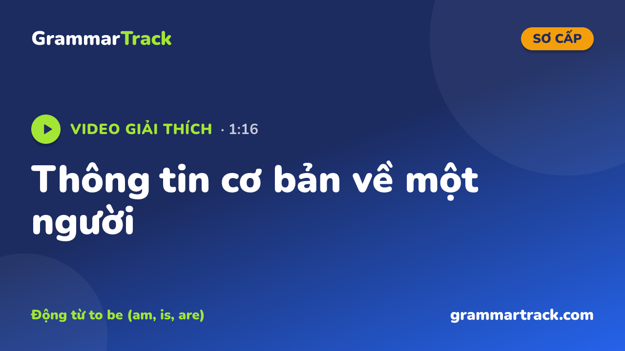 Thông tin cơ bản về một người